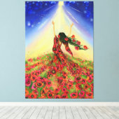 Printemps vient toile Imprimé Fille Fleurs - Peint (Insitu (Plancher de Bois))