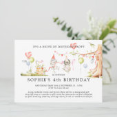 Printemps Woodland | Invitation d'anniversaire de (Debout devant)