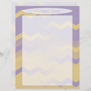Printeraangepaste lavender en Gold Chevron Station Briefhoofd