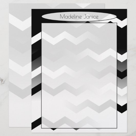 Printergemaakt zwart en wit papier briefhoofd (Voorkant / Achterkant)