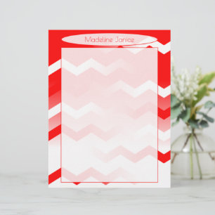 Printergerde rode en witte Chevron Stationery Briefhoofd