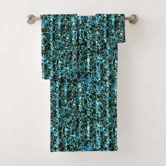 Printerhanddoekset Turquoise en Black Cheetah Bad Handdoek