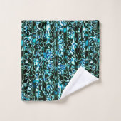 Printerhanddoekset Turquoise en Black Cheetah Bad Handdoek (Wasdoekje)