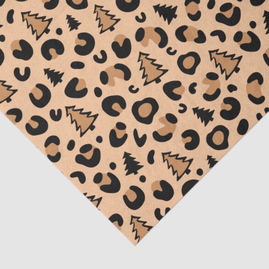 Printerpatroon met kerstboomluipaard tissuepapier (Detail)