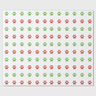 Printerpatroon met kerstrood en groen pakket cadeaupapier