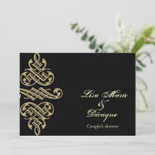  Printers Ornament Koppels Douche Invite Kaart (Staand voorkant)