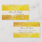 Printmaker Floral Elegant Decorated Pattern Golden Visitekaartje (Voorkant / Achterkant)