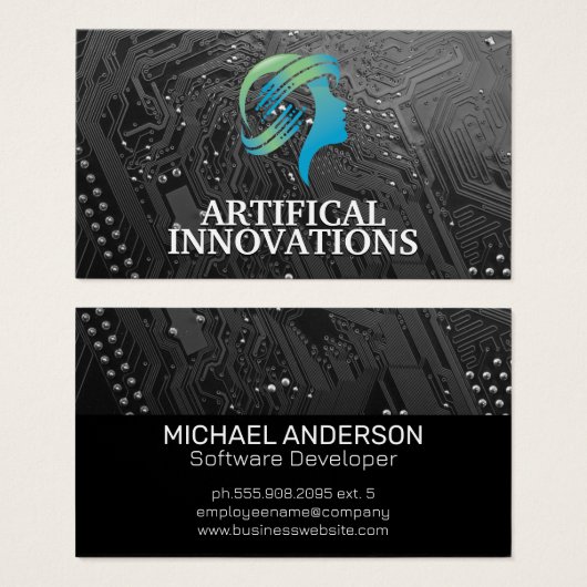 printplaat | Human Tech Logo Visitekaartje (Voorkant /achterkant)