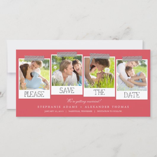 Prints sparen de Datum Fotokaarten Save The Date (Voorkant)