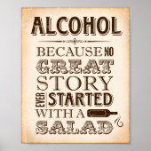 Prints van de Partij / ALCOHOL Geen Groot Teken (Voorkant)