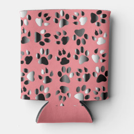 Prints van dierenvoetdieren blikjeskoeler