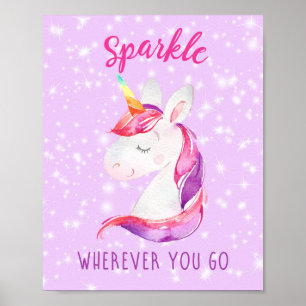 Prints van het Poster van Unicorn (Sparkle waar u 