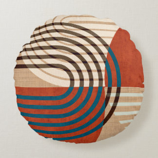 Prints voor hedendaagse collage wandretro-kunst. F Rond Kussen