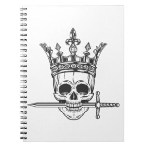 printschedel in kroon met zwaarddruk notitieboek