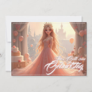 Prinzessin Geburtstagskarte in Rosa