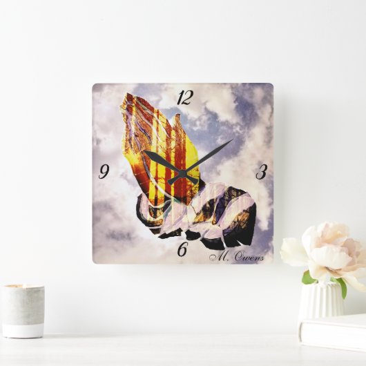Prions Une Horloge Mur Acrylique (Maison)