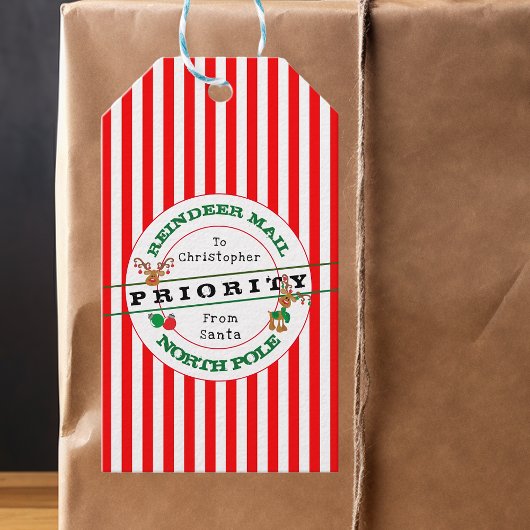 Prioriteit Rendier Post Van Kerstman Kerst Geschen Cadeaulabel