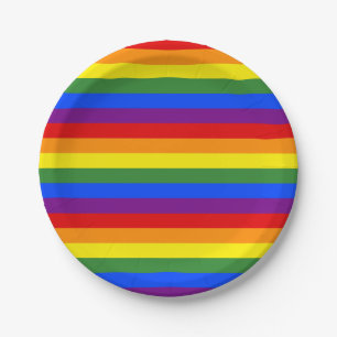 Prioriteitspartner voor regenboogstrips papieren bordje