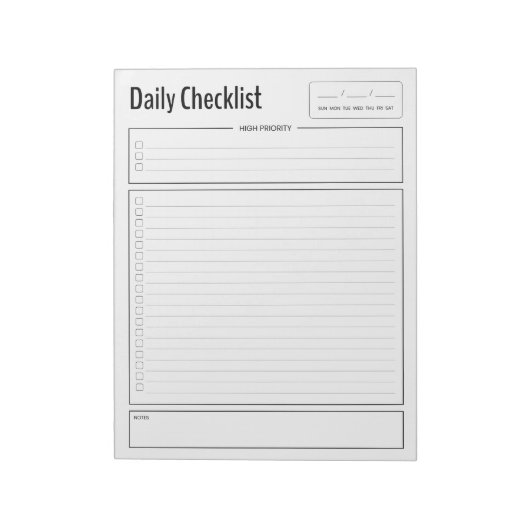 Priority Daily Checklist-Notitieblok Notitieblok (Gedraaid)