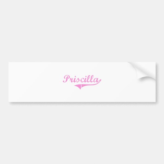 Priscilla Classic Style Name Bumpersticker (Voorkant)