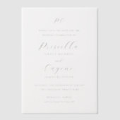 Priscilla Classic Wedding Save the Date Vellum Uitnodigingen (Voorkant)