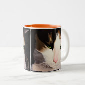 "Priscilla" la tasse de chat de calicot (Devant droit)