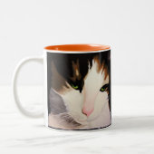"Priscilla" la tasse de chat de calicot (Gauche)