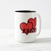 Prise de Mug café Coeurs rouges (Devant droit)