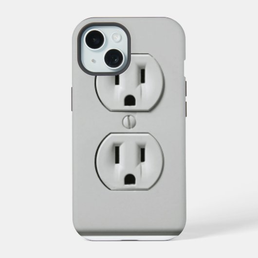 Prise électrique - iPhone 15 Coque (Verso)