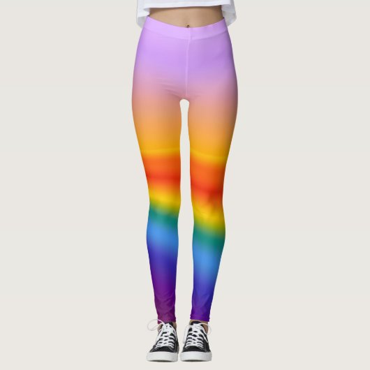 Prism Flow - Wavy Pastel Rainbow Gradient Leggings (Voorkant)