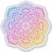 Prism Flower Mandala Custom-Cut Vinyl Sticker (Voorkant)