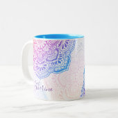 Prism Flower Mandala Personalized Mug Tweekleurige Koffiemok (Voorkant links)