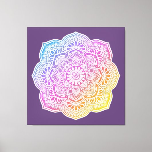 Prism Flower Mandala Stretched Canvas Print (Voorkant)