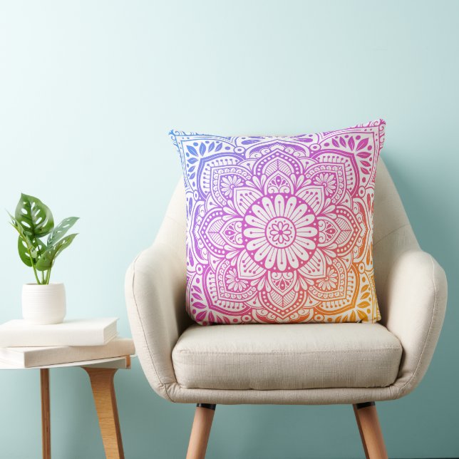 Prism Flower Mandala Throw Pillow Kussen (Stoel)