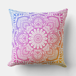Prism Flower Mandala Throw Pillow Kussen