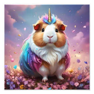 Prism Pigtail: het stralende eenhoorn cavia, Foto Afdruk