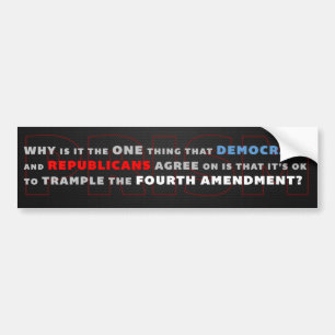PRISM: Vul het vierde amendement in Bumpersticker