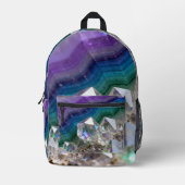 Prismatic Quartz Fusion Vibrant Crystal Design Bedrukte Rugzak (Voorkant)