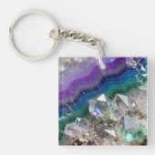 Prismatic Quartz Fusion Vibrant Crystal Design Sleutelhanger (voorkant)