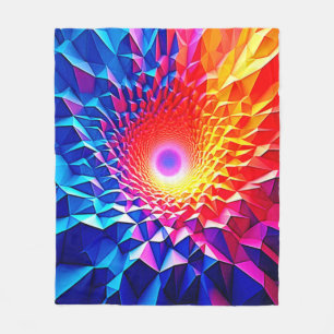 Prismatisch geometrisch kleurwervelontwerp fleece deken