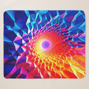 Prismatisch geometrisch kleurwervelontwerp sherpa deken