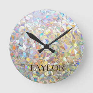 Prismatisch Glas-in-Lood Effect - Regenboog Prisma Ronde Klok