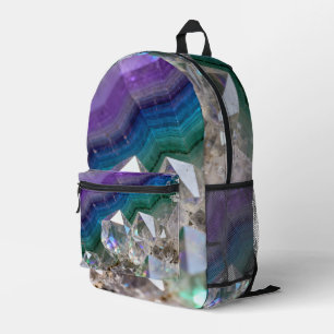Prismatisch Kwarts Fusie Levendig Kristal Design Bedrukte Rugzak