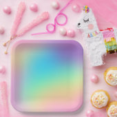 Prismatische Borden voor regenbooggradiënt Papieren Bordje (Feest)