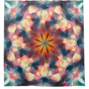 Prismatische caleidoscopische psychedelische manda douchegordijn
