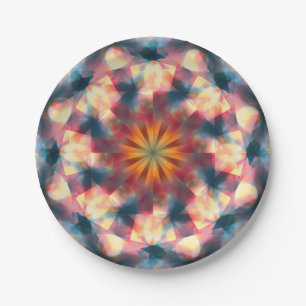 Prismatische caleidoscopische psychedelische manda papieren bordje