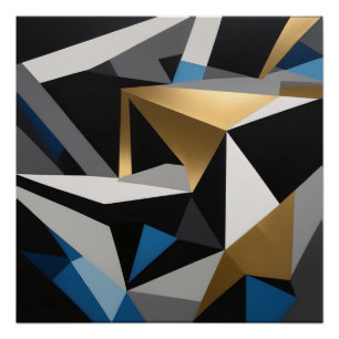 Prismatische fragmenten Verbonden driehoeken Perfect Poster