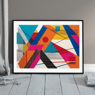 prismatische geometrische burst poster