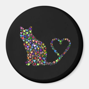 Prismatische kat Silhouette, Hart, Magneet