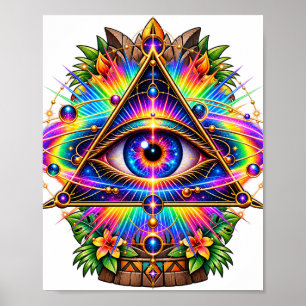 Prismatische oogposter in een baan poster